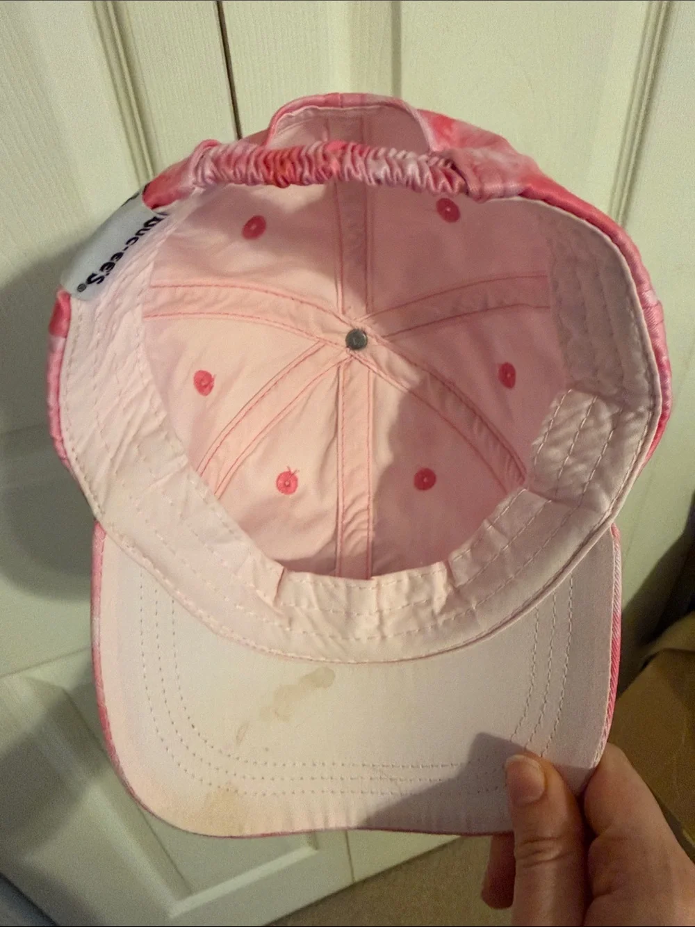 Kids Pink Tie-Dye Baseball Hat with Cartoon Patch
